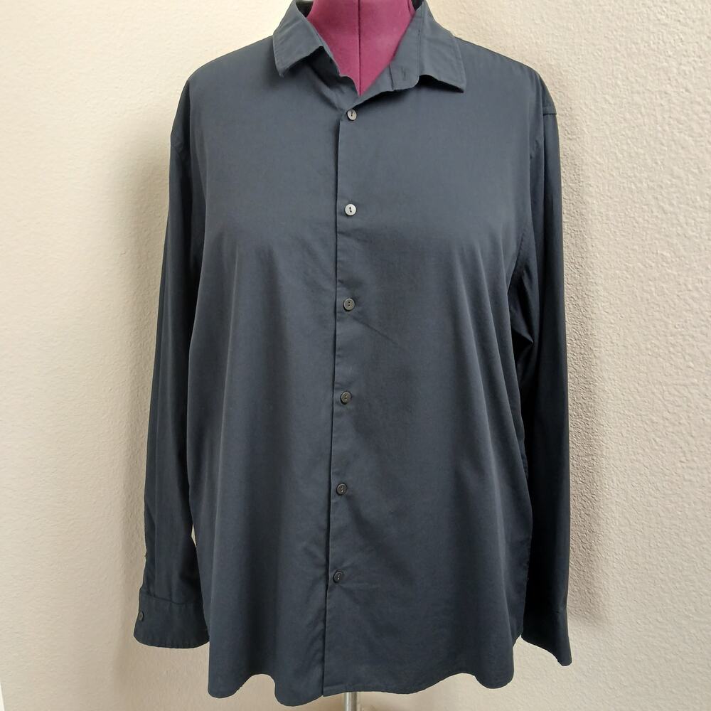 Alfani Black Dress Shirt Mens XXL long sleeve button front collar cotton blend - Picture 6 of 16